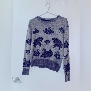 Shades of grey floral sweater